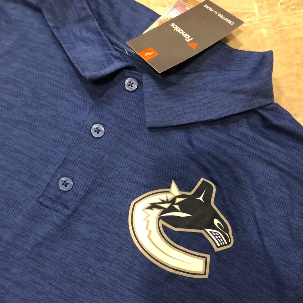 NWT VANCOUVER CANUCKS NHL POLO SHIRT FANATICS